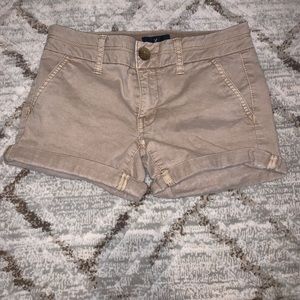 American Eagle Midi stretch khaki shorts